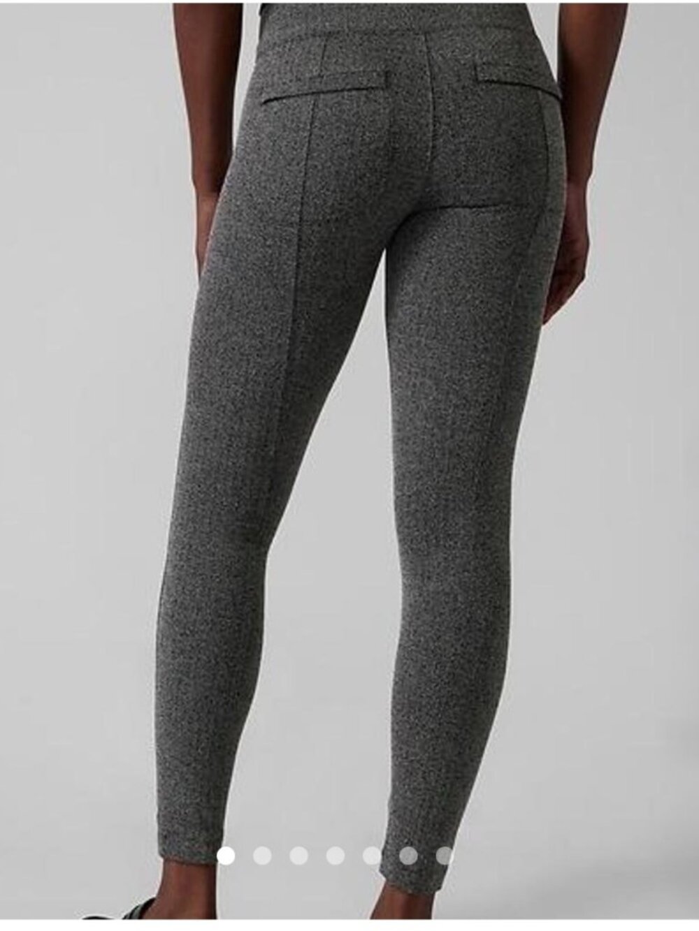 Athleta Womens XXS Delancey Herringbone Tight Leggings Gray Zipped Pockets